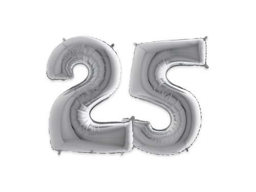 PALL. MYLAR NUM. 25 CM.102 ARGENTO 42058