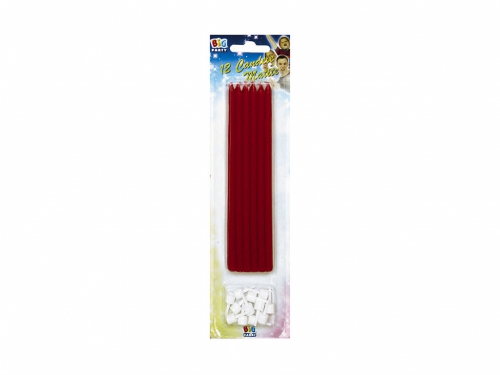 12 CANDELINE MATITE ROSSE CM.15 + SUPP.