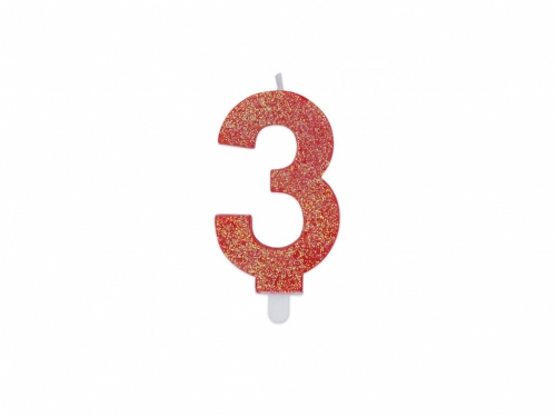 NUM. 3 DI CERA SWEETY ROSSO GLITTER