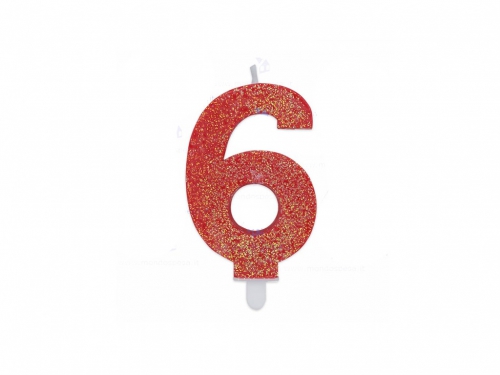 NUM. 6 DI CERA SWEETY ROSSO GLITTER