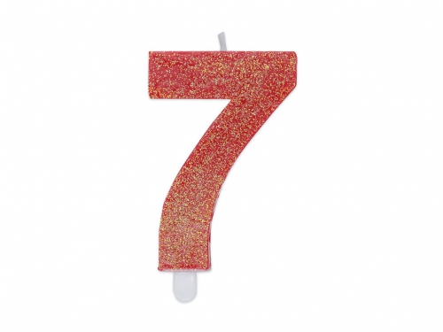 NUM. 7 DI CERA SWEETY ROSSO GLITTER
