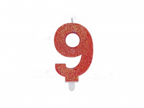 NUM. 9 DI CERA SWEETY ROSSO GLITTER