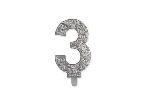 NUM. 3 DI CERA SWEETY ARGENTO GLITTER