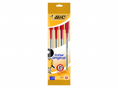 BIC BL. PENNA CRISTAL MEDIUM ROSSO 4PZ