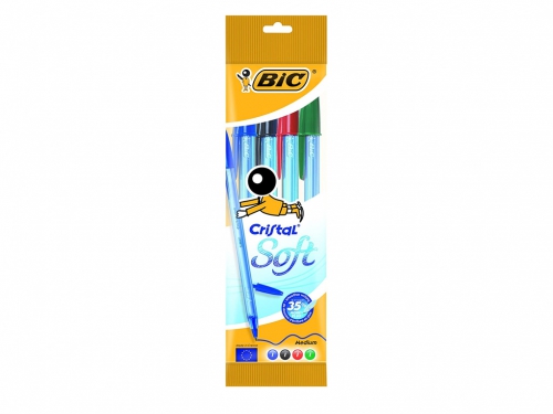 BIC BLISTER PENNA CRISTAL SOFT ASS. 4PZ