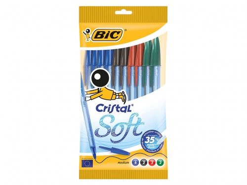 BIC BLISTER PENNA CRISTAL SOFT ASS. 10PZ