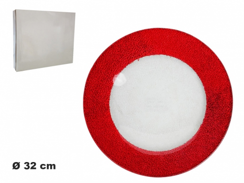 PIATTO ROSSO DECORATIVO NATALIZIO