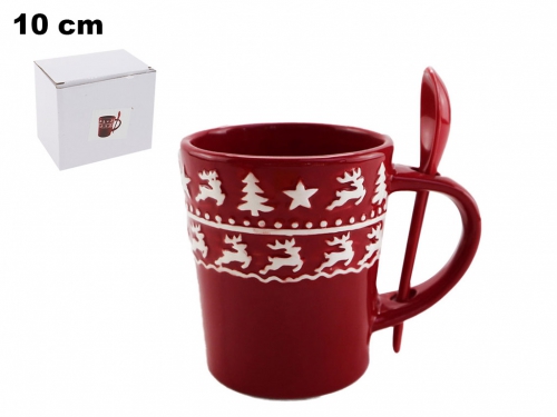 TAZZA CON CUCCHIAIO NATALIZIA DECORATIVA
