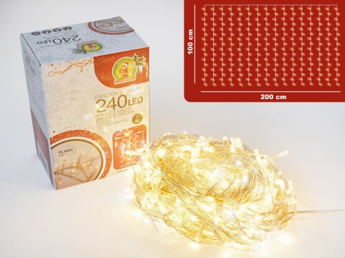 CASCATA 240 LED L/CALDA 20% FREDDA 2x1 M