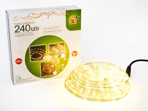 TUBO LUMINOSO 240 LED 10m  L/CALDA MOVIM