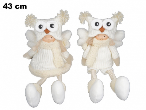 BAMBOLINE SEDUTE CON GUFO 43 CM -PEZZI 1