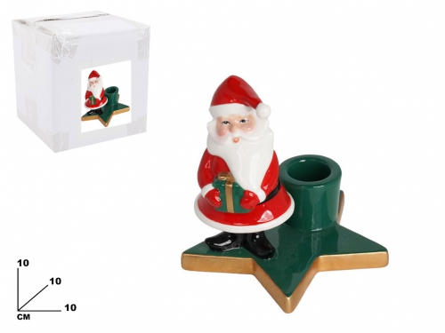 PORTACANDELA BABBO NATALE CM 10