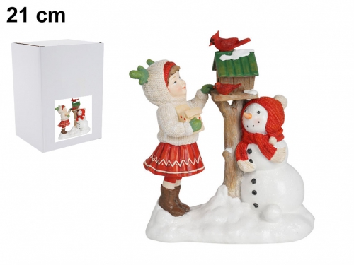 BAMBINA CON PUPAZZO DI NEVE CM 21