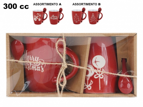 SET 2 TAZZE DECORATIVE NATALIZIE CON