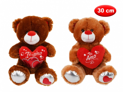PELUCHE ORSO CON CUORE TI AMO CM 30