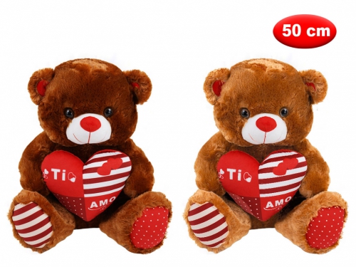 PELUCHE ORSO CON CUORE TI AMO CM 50