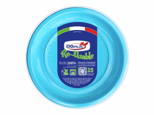 DOPLA PIATTI FRUTTA D.170 AZZURRO 25 PZ