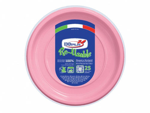 DOPLA PIATTI PIANI D.220 ROSA 25 PZ