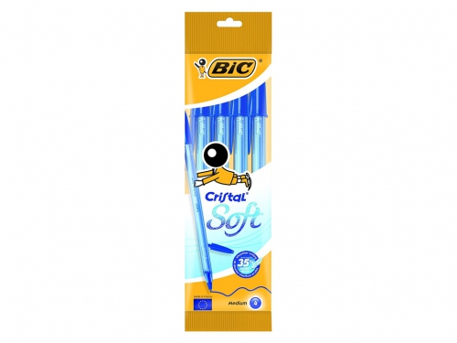 BIC BLISTER PENNA CRISTAL SOFT BLU 4PZ