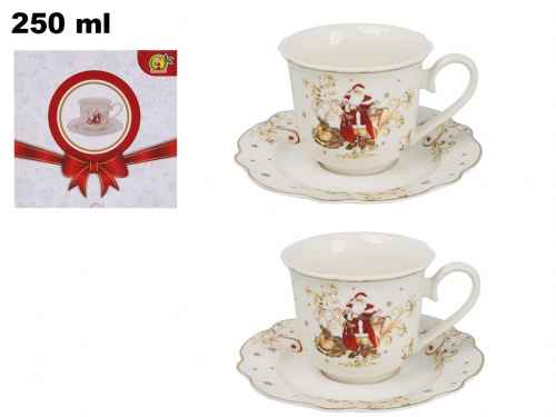 SET 2 TAZZINE CON 2 PIATTINI DECORATIVI