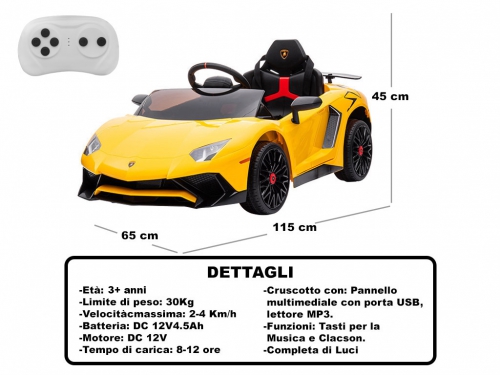 CAVALCABILE LAMBORGHINI AVENT.GIALLO NET