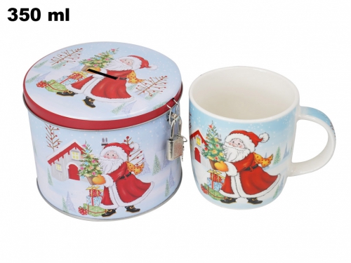 TAZZA DECORATIVA NATALIZIA CON BABBO NAT