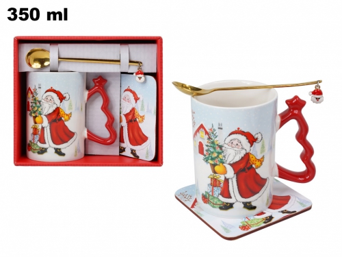 TAZZA CON BABBO NATALE E CUCCHIAINO