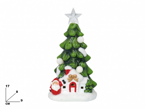 ALBERO DI NATALE CON CASETTA E BABBO NAT