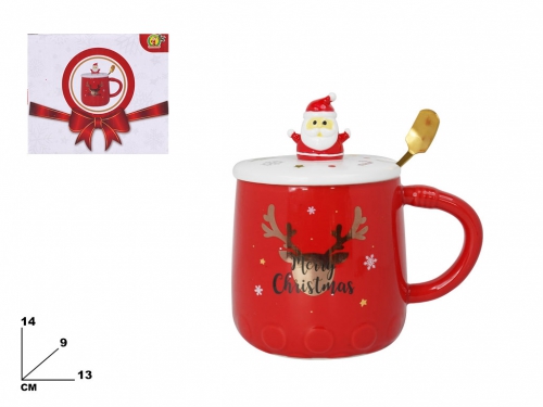 TAZZA DECORATIVA NATALIZIA ROSSA