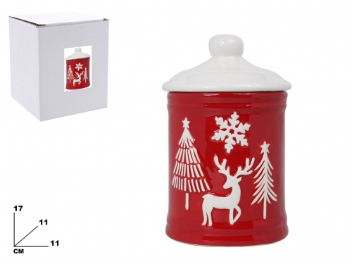 BARATTOLO ROSSO DECORATIVO NATALIZIO