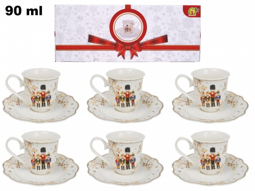SET 6 TAZZINE CON 6 PIATTINI DECORATIVI