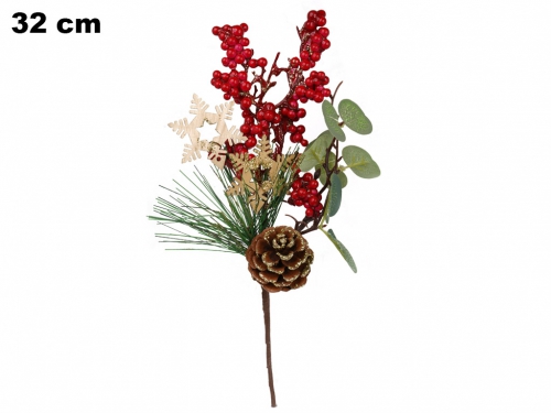 DECORAZIONE NATALIZIA 32 CM CON BACCHE