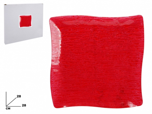 PIATTO DECORATIVO NATALIZIO ROSSO 28.5CM
