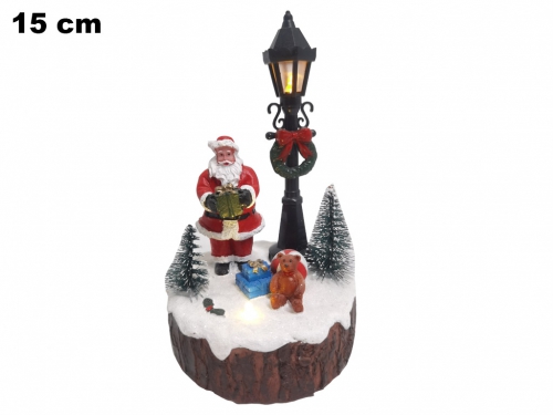 PAESAGGIO CON BABBO NATALE E LAMPIONE