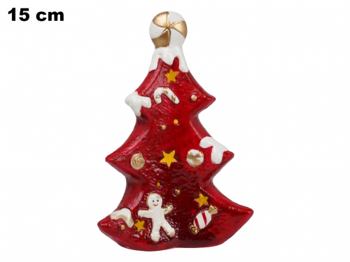 ALBERO DI NATALE ROSSO 15 CM CON LED