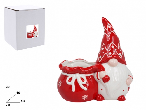 GNOMO CON CONTENITORE DECORATIVO NATALI