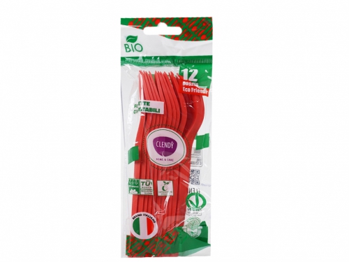 CLENDY FORCHETTE BIO ROSSE 12 PZ