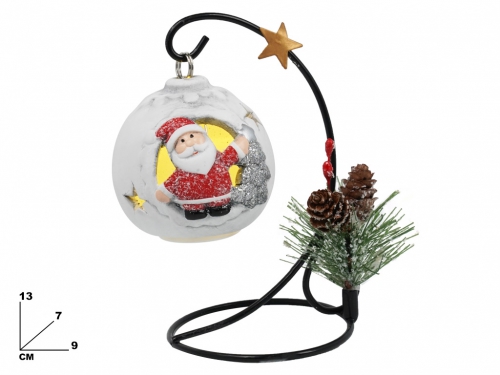 SFERA NATALIZIA CON BABBO NATALE E LED