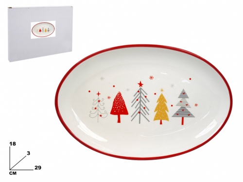 PIATTO OVALE DECORATIVO NATALIZIO 29 CM