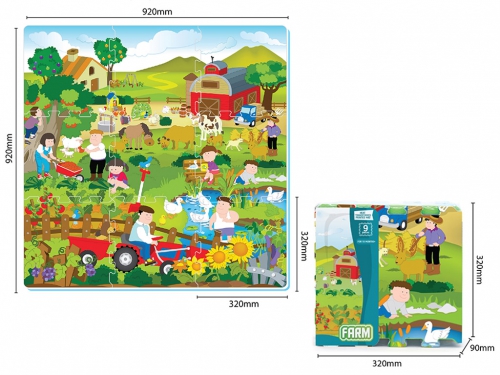 TAPPETINO PUZZLE 9 PZ FARM