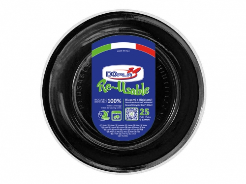 DOPLA PIATTI FRUTTA D.170 NERO 25PZ