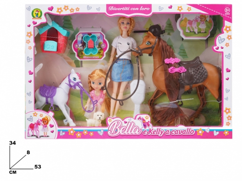 BAMBOLA BELLA E KELLY A CAVALLO