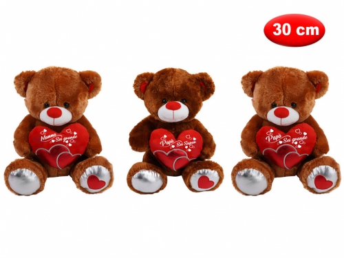 PELUCHE ORSO CON CUORE CM 30