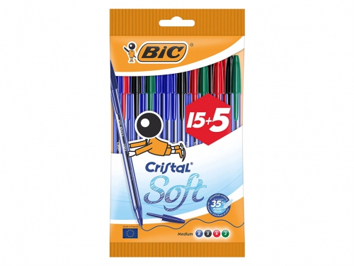 BIC BUSTA 20 PENNE CRYSTAL SOFT ASS.