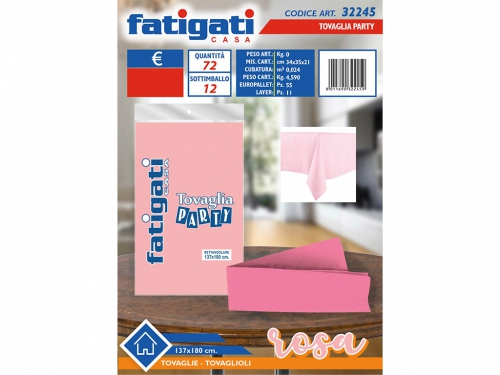 TOVAGLIA PARTY ROSA 137X180CM