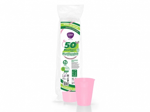 CLENDY BICCHIERI RIUTILIZZ. ROSA 200ML