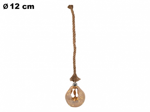 SFERA NATALIZIA CON CORDA CM 12 / 15 LED