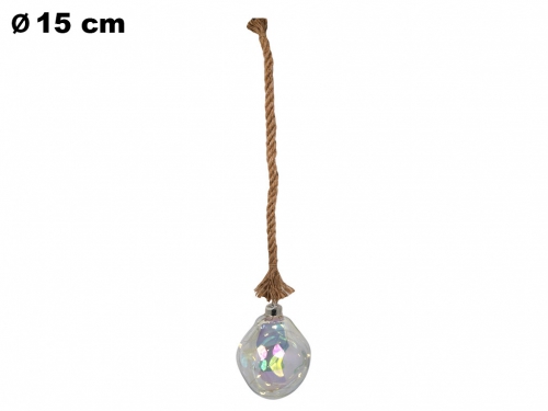 SFERA NATALIZIA CON CORDA CM 15 / 20 LED