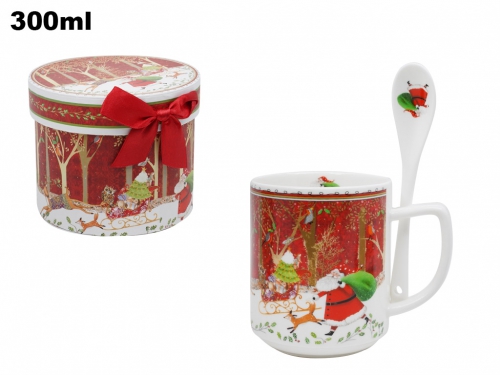 SET TAZZA CON CUCCHIAINO DECORATIVI NATA