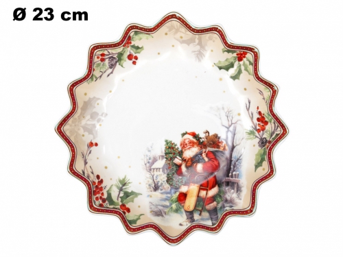 PIATTO POLIGONALE 23CM DECORATIVO NATALI